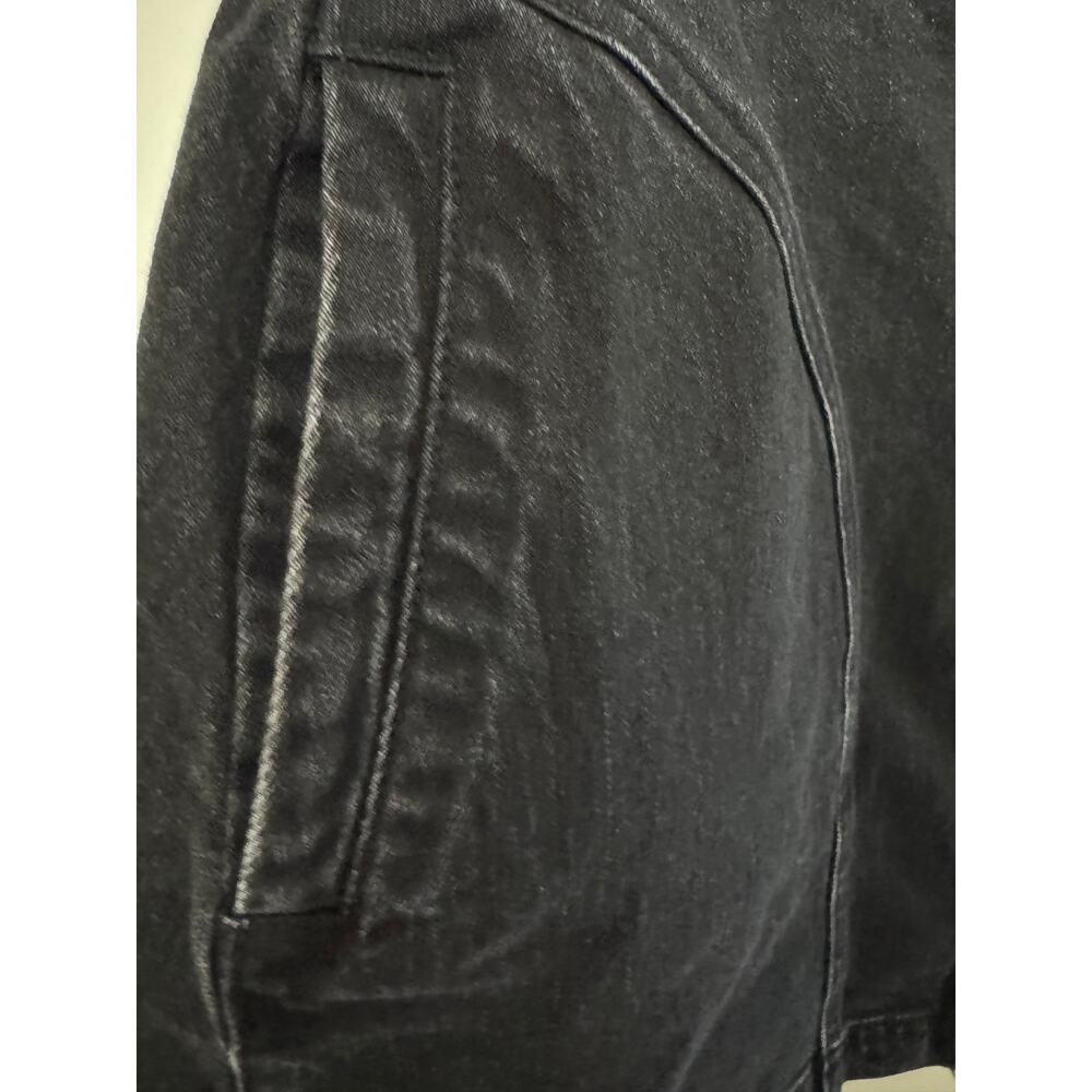 Pilcro Anthropologie Black Denim Button Front Mini Skirt Belted Size 4 - Picture 11 of 11
